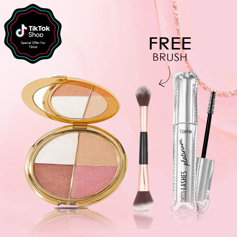 đ„Last 3 hours 60% offâ°eye & cheek palette - eyeshadow and highlighter makeup (with Detachable Brush)