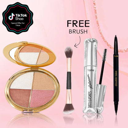 🥂Last 3 hours 60% off⏰eye & cheek palette - eyeshadow and highlighter makeup (with Detachable Brush)
