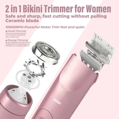 💜 LAST DAY PROMOTION - 50% OFF💜2-in-1 Women’s Electric Shaver – Dual Head Precision Trimmer